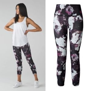 Lululemon Wunder Under Crop III Leggings Kara Blossom Multi Size 6